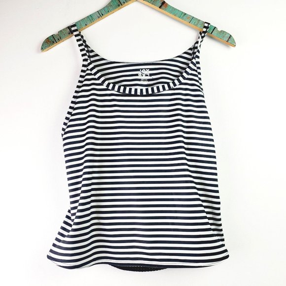 Joy Lab Striped Tank Top with Open Perforated Back - Picture 1 of 8